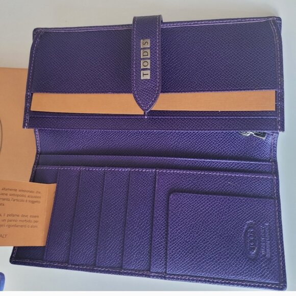 TOD'S Purple Continental Flap Wallet - Picture 5 of 14